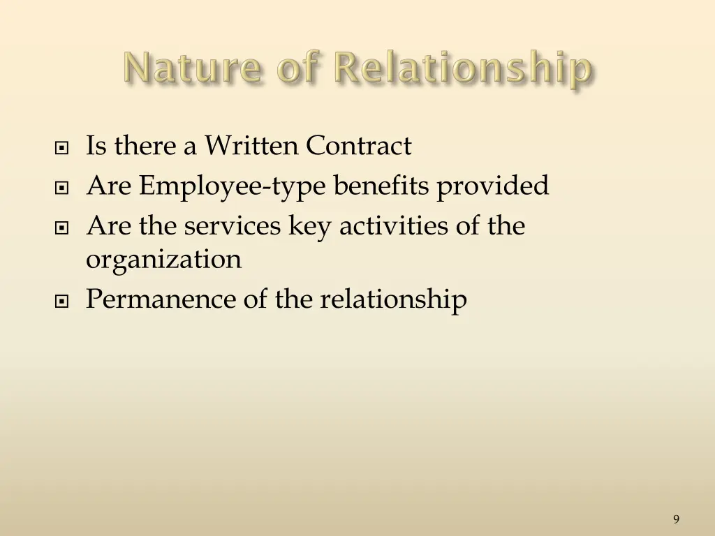 is there a written contract are employee type