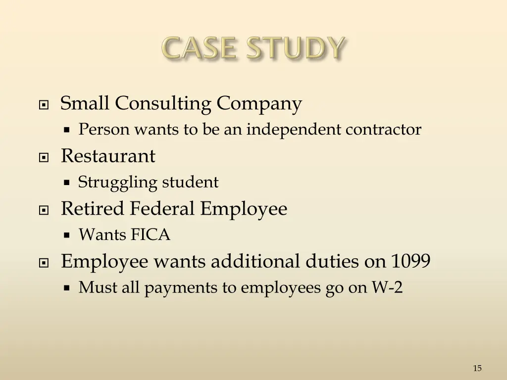 small consulting company person wants