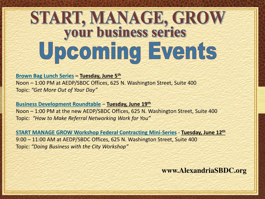 start manage grow your business series