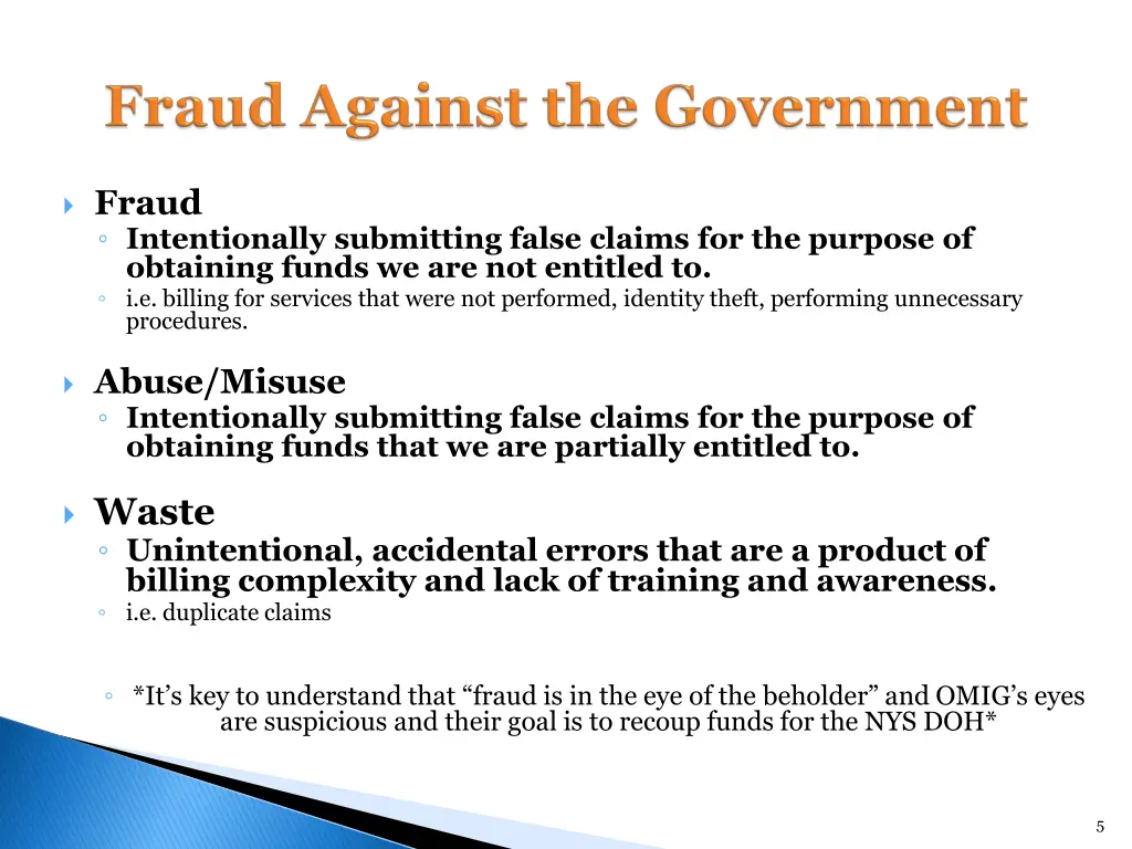 fraud intentionally submitting false claims