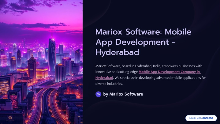mariox software mobile app development hyderabad
