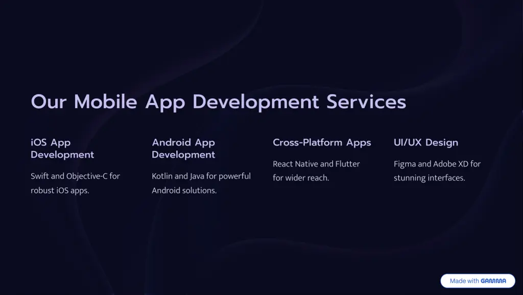 our mobile app development services