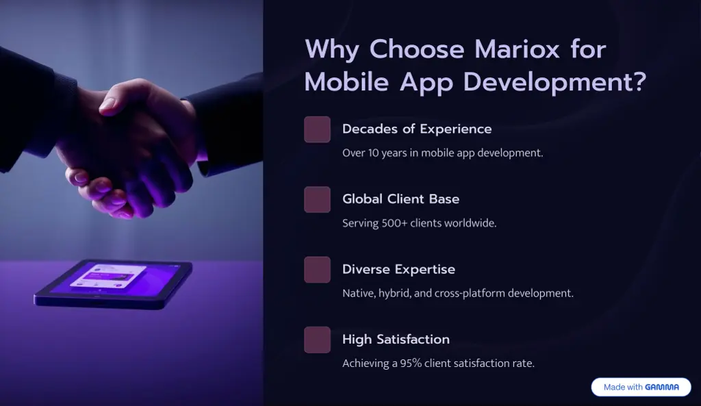 why choose mariox for mobile app development