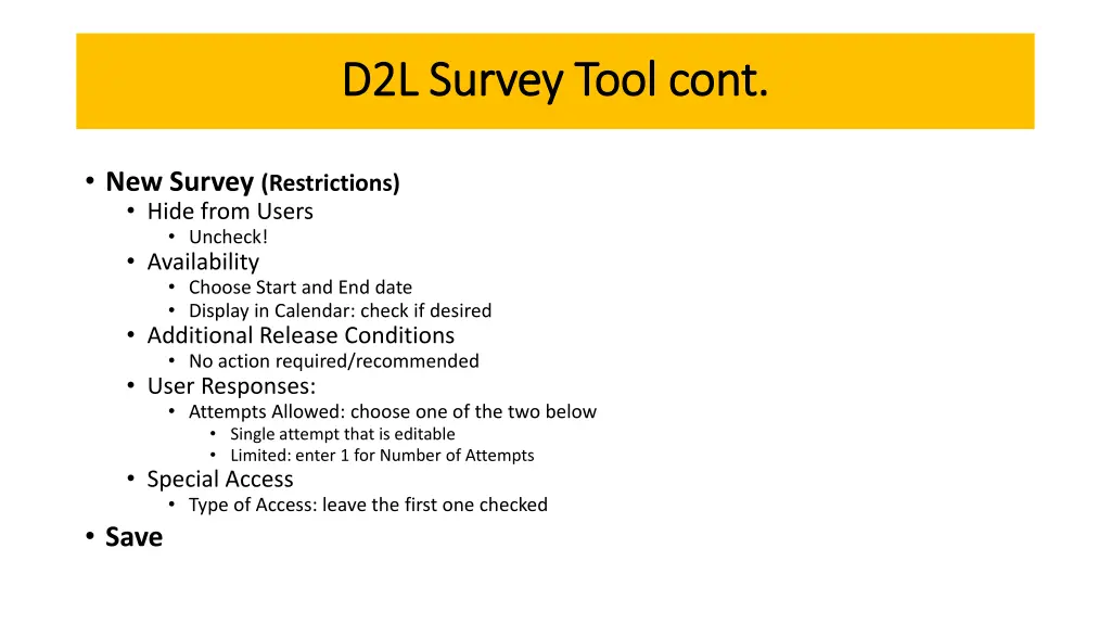 d2l survey tool cont d2l survey tool cont