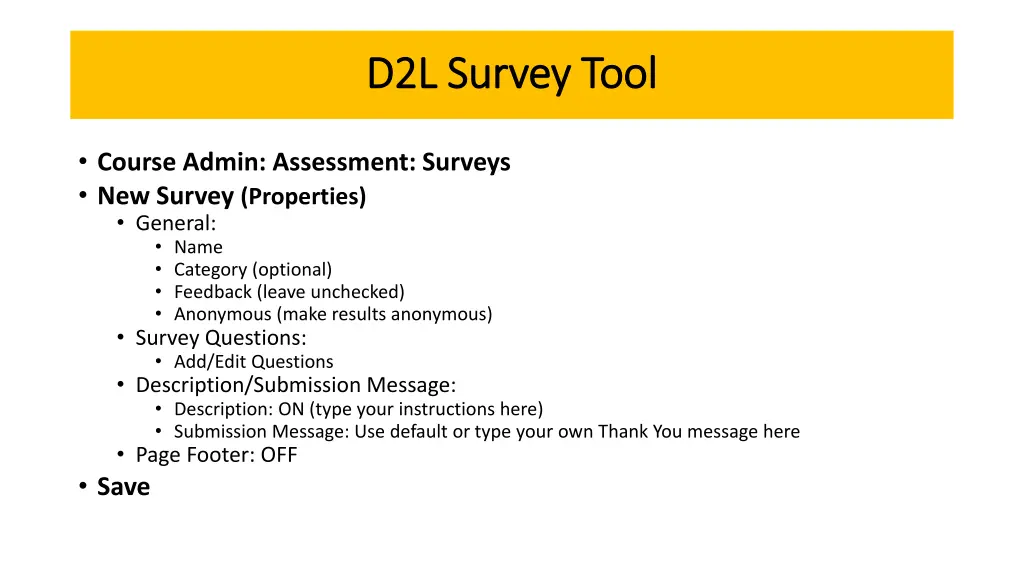 d2l survey tool d2l survey tool