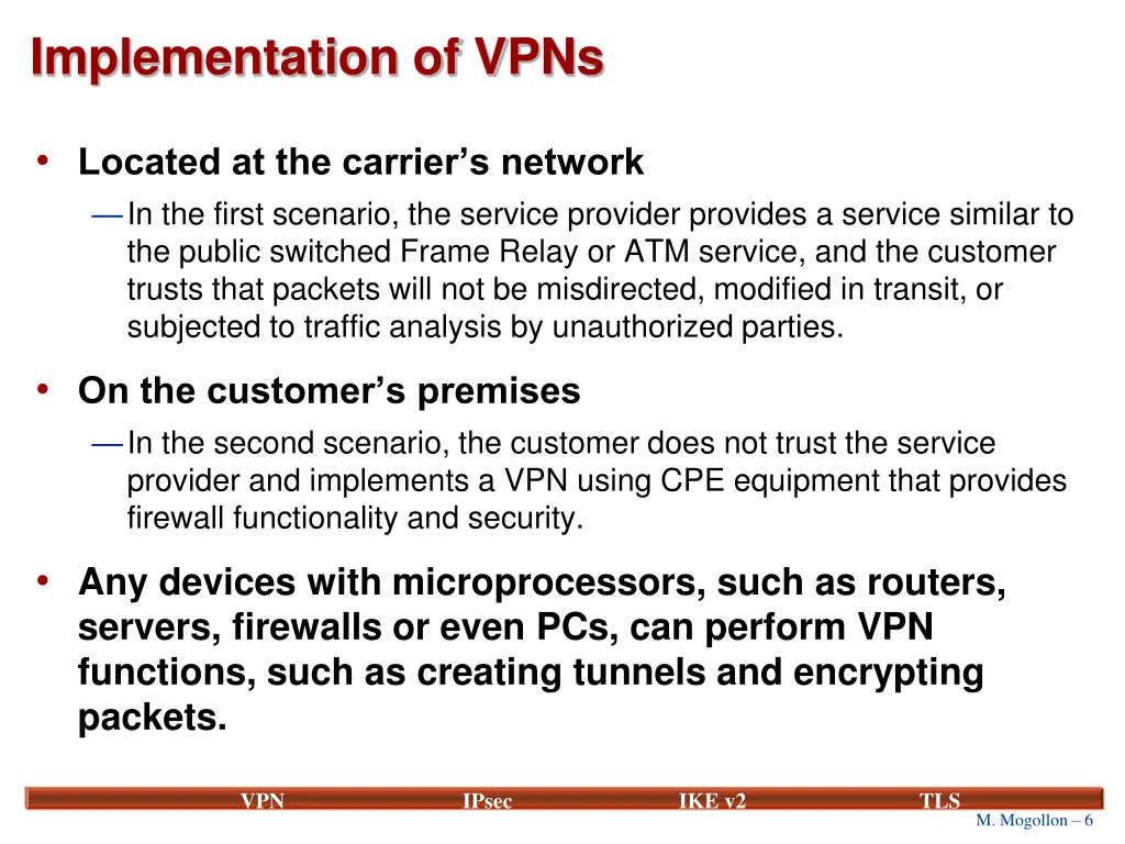 implementation of vpns