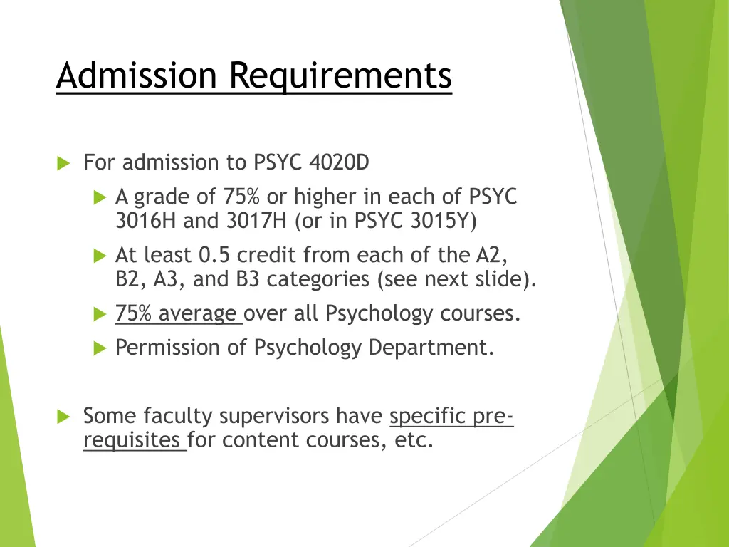 admission requirements