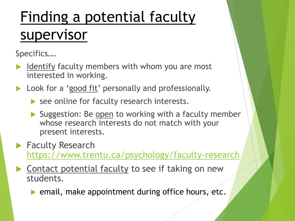 finding a potential faculty supervisor 1