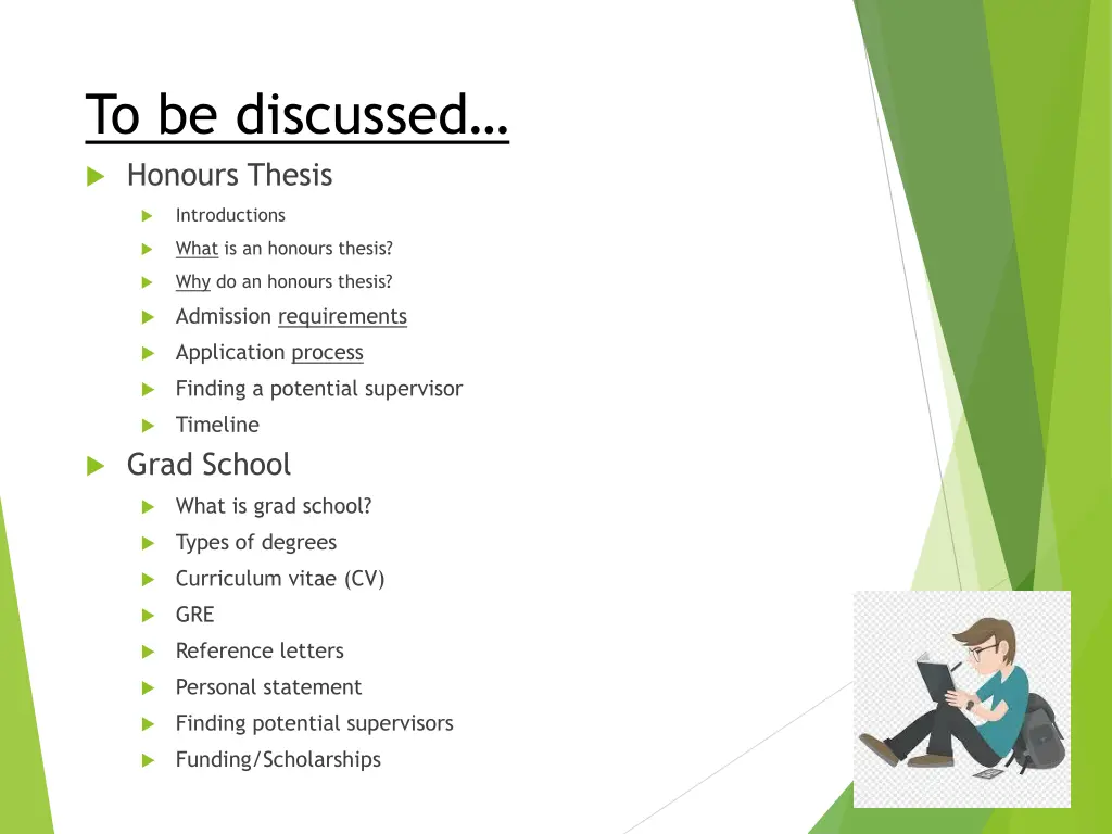 to be discussed honours thesis