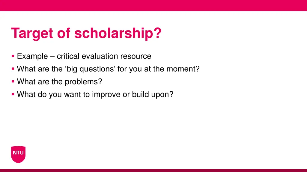 target of scholarship