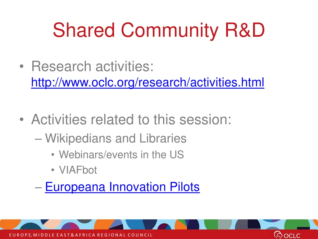 shared community r d