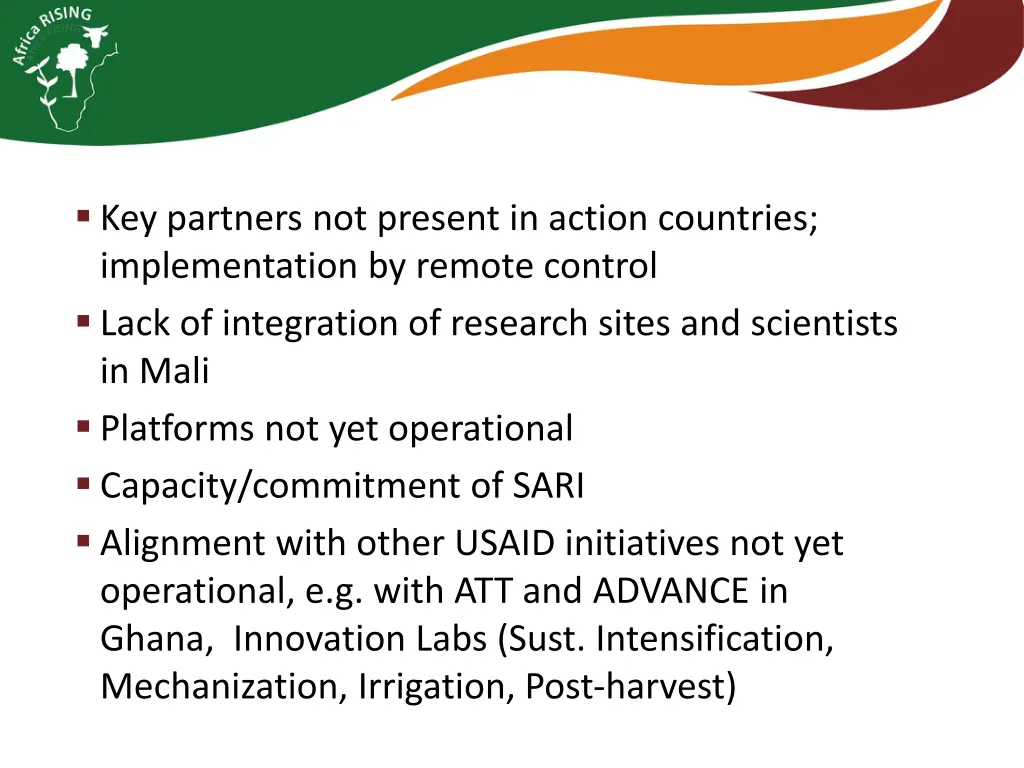 key partners not present in action countries