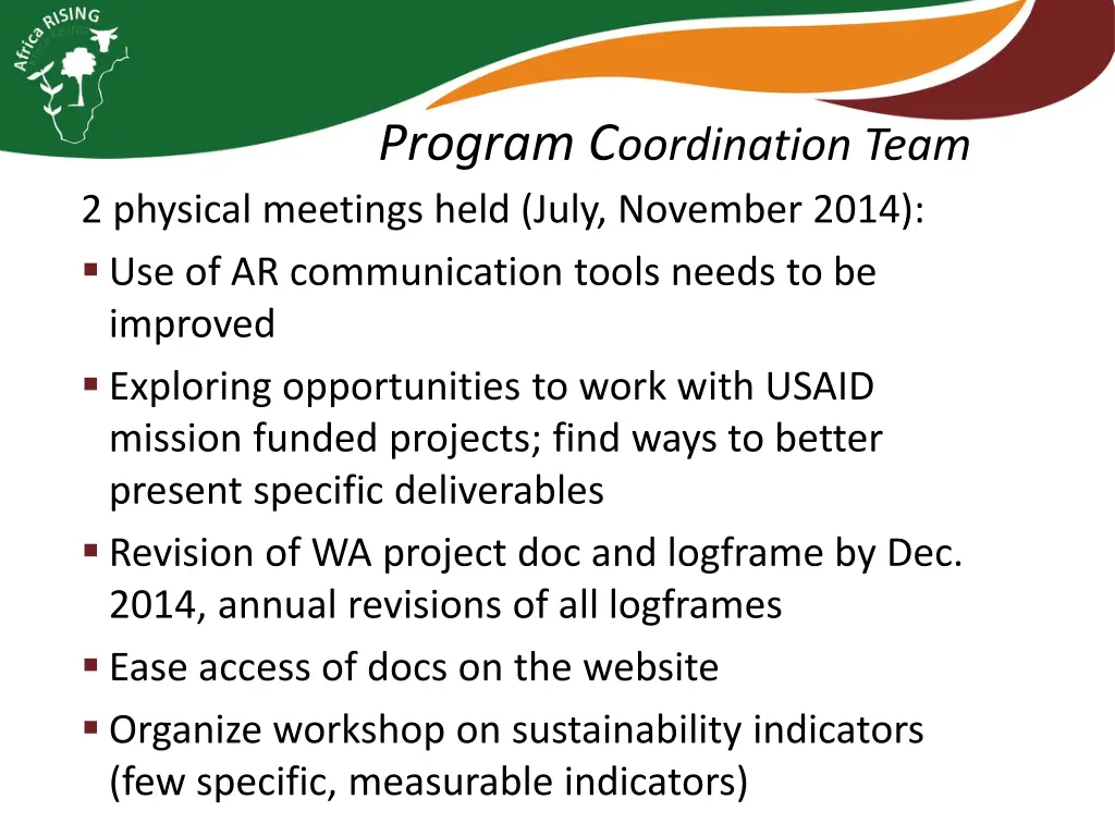 program c oordination team