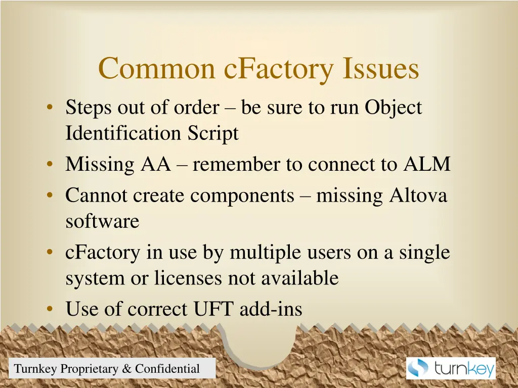 common cfactory issues steps out of order be sure