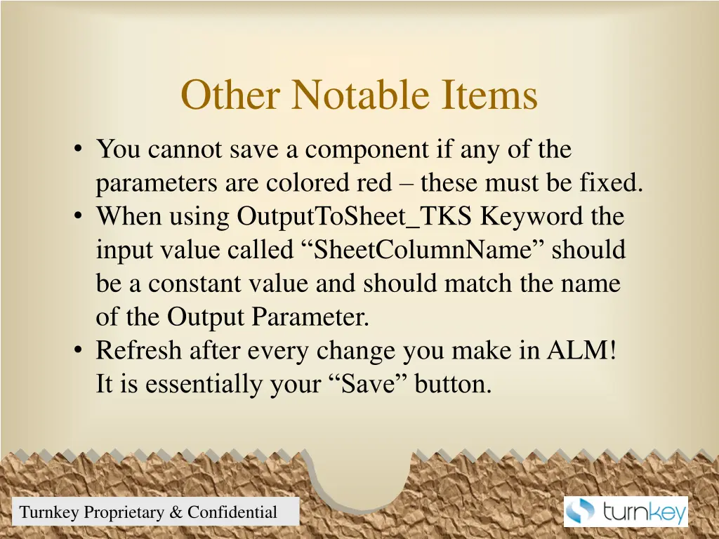 other notable items you cannot save a component