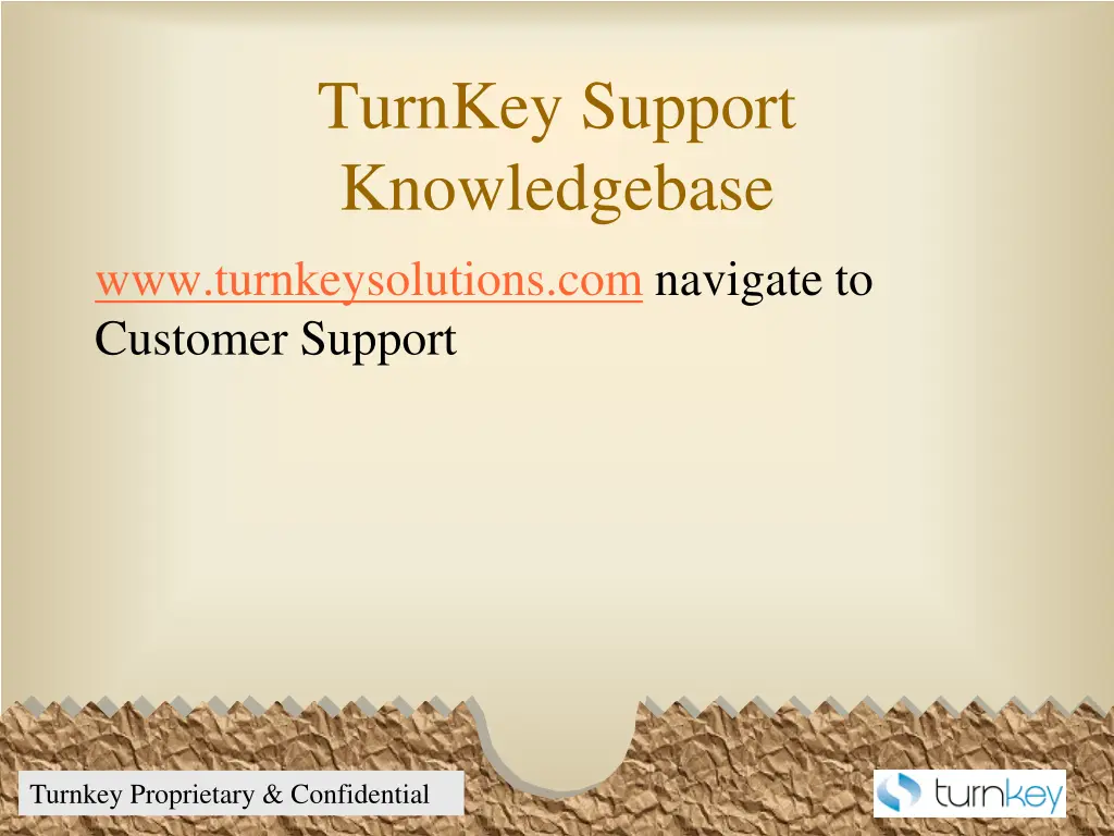 turnkey support knowledgebase