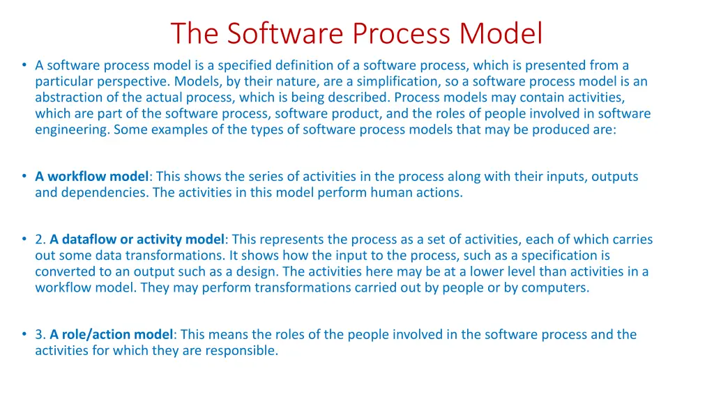 the software process model a software process