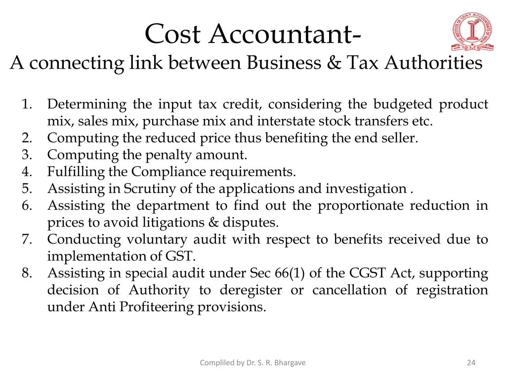 cost accountant