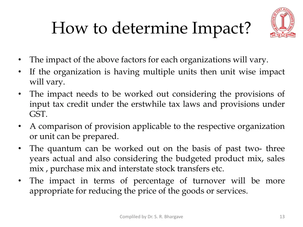 how to determine impact