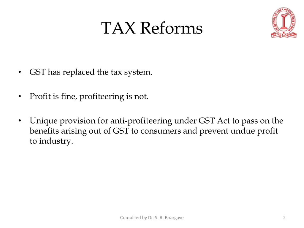 tax reforms