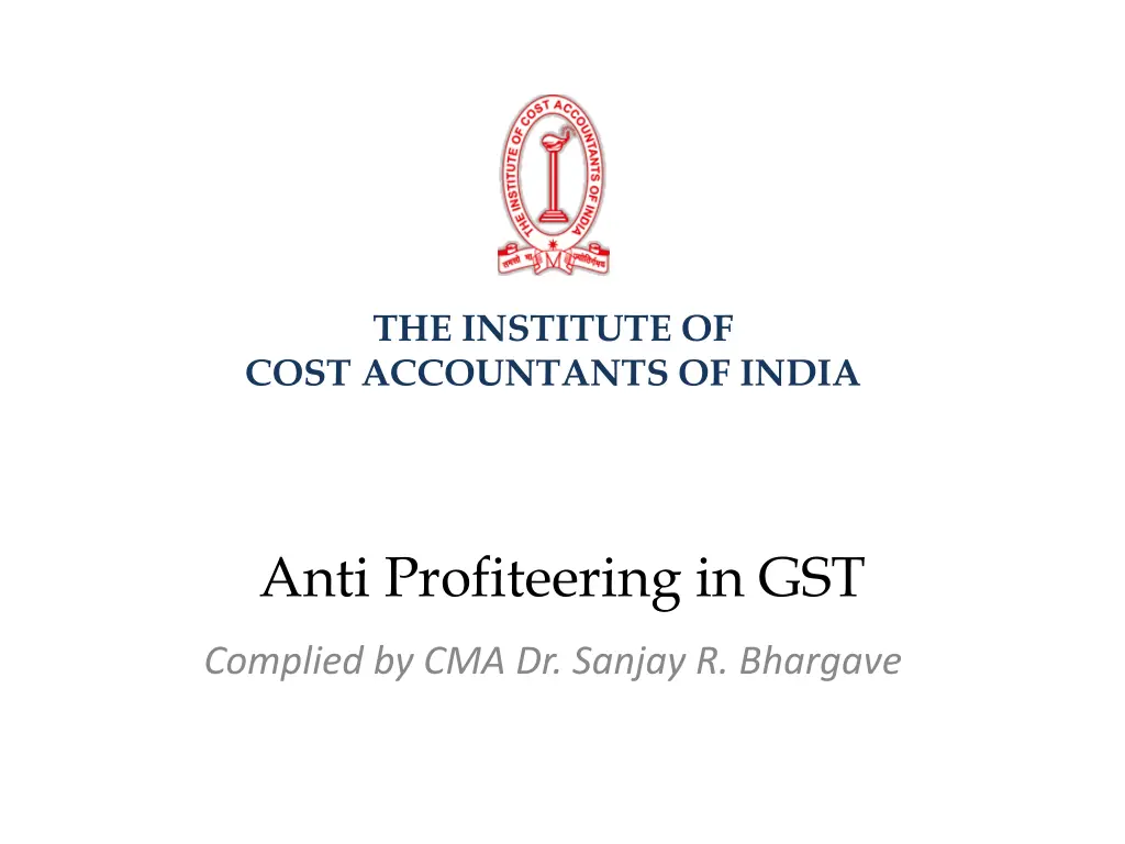 the institute of cost accountants of india