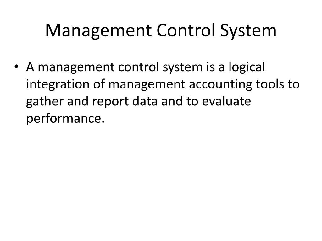 management control system