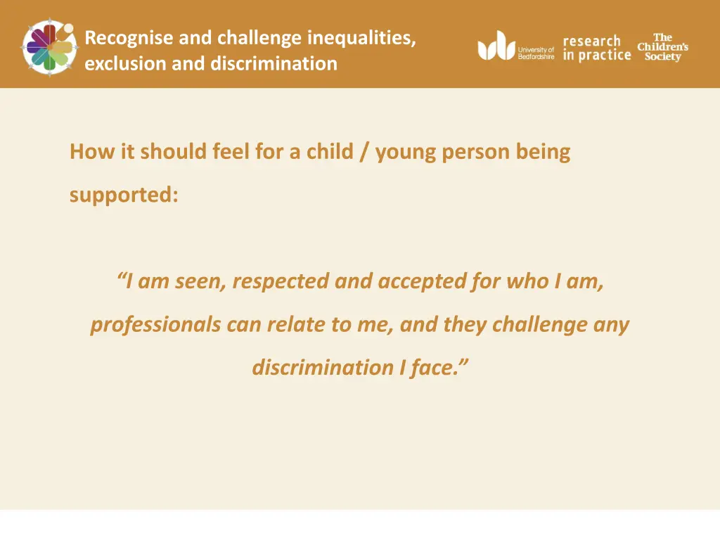 recognise and challenge inequalities exclusion 1