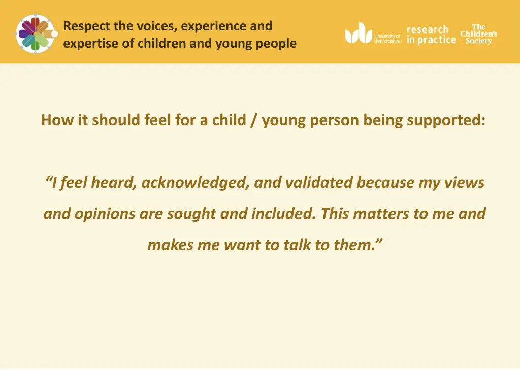 respect the voices experience and expertise 1