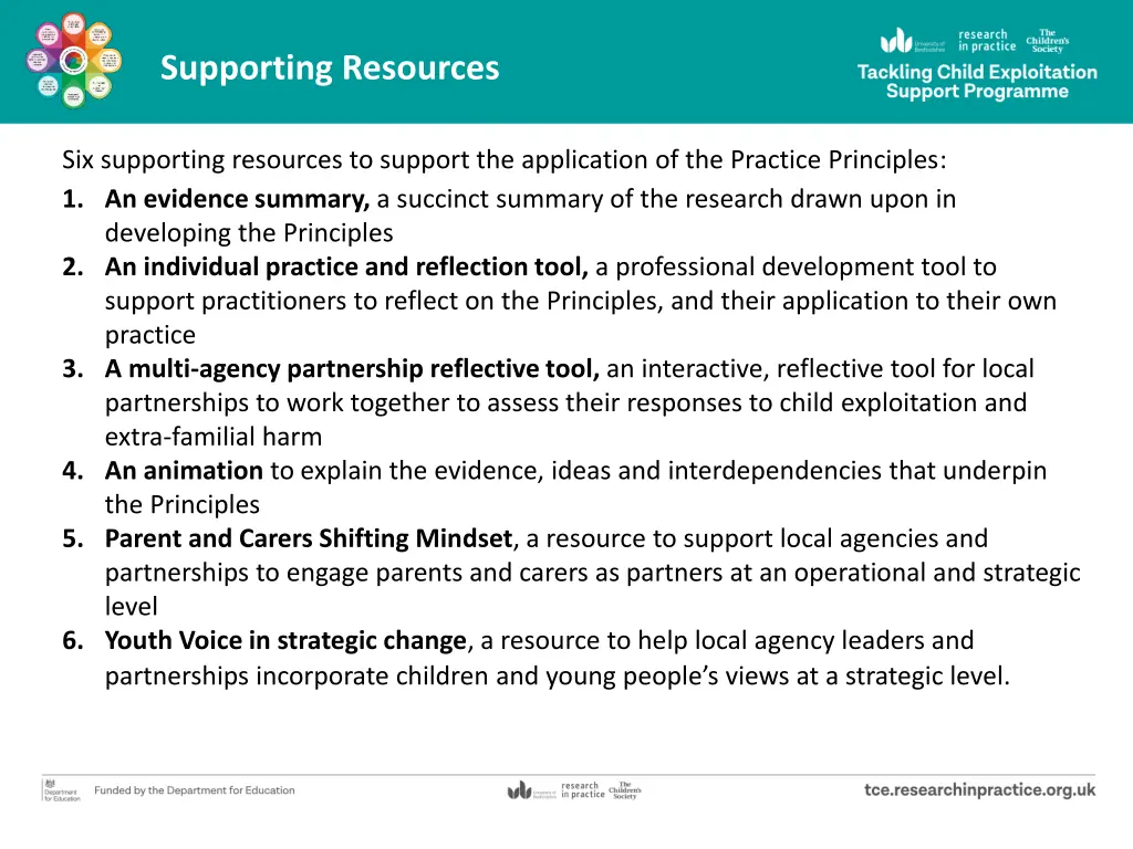 supporting resources