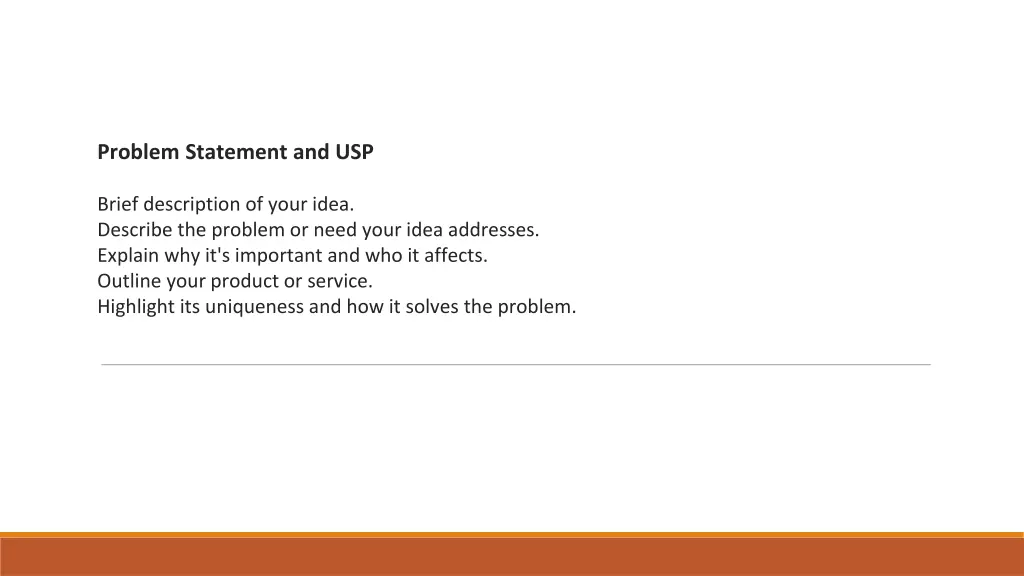 problem statement and usp