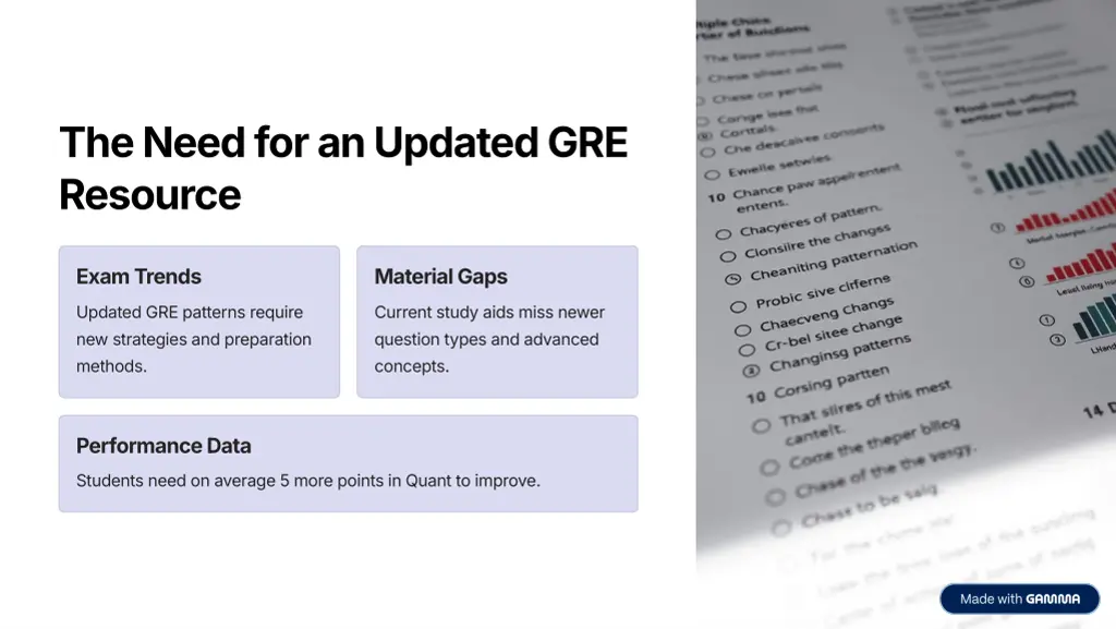 the need for an updated gre resource