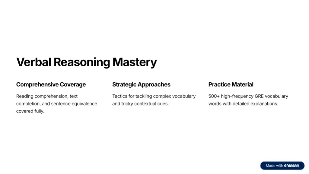 verbal reasoning mastery