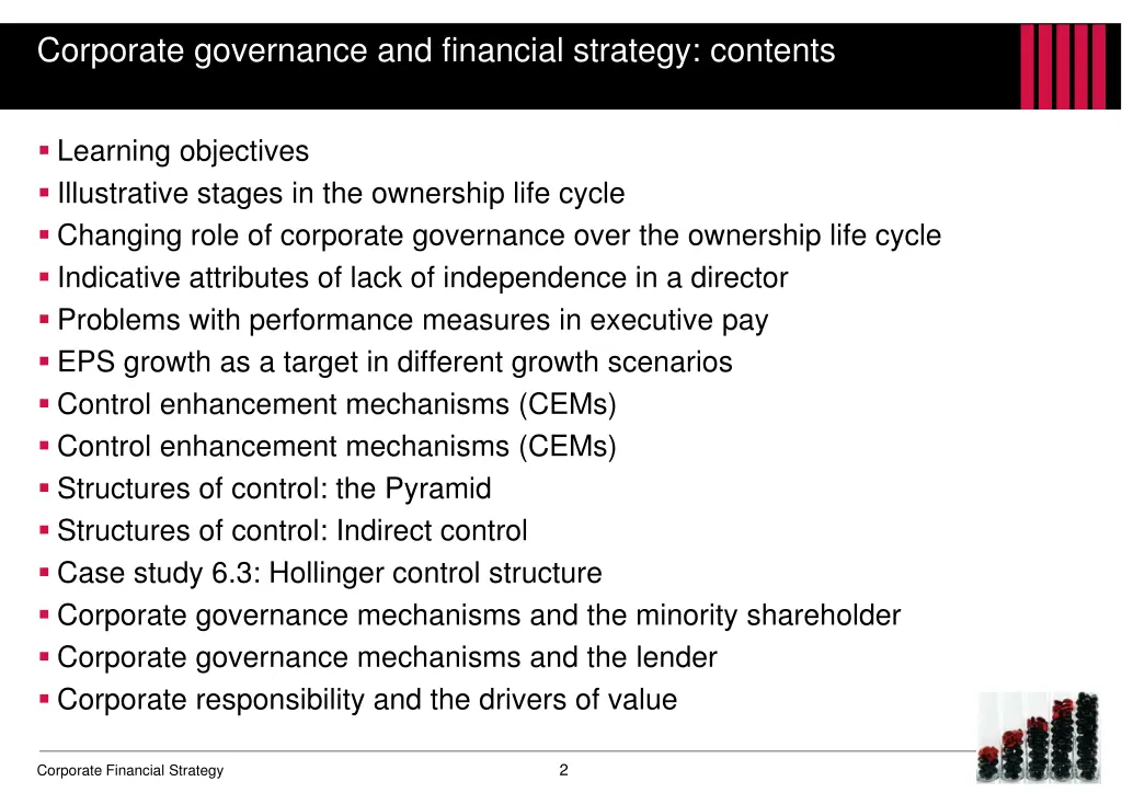 corporate governance and financial strategy