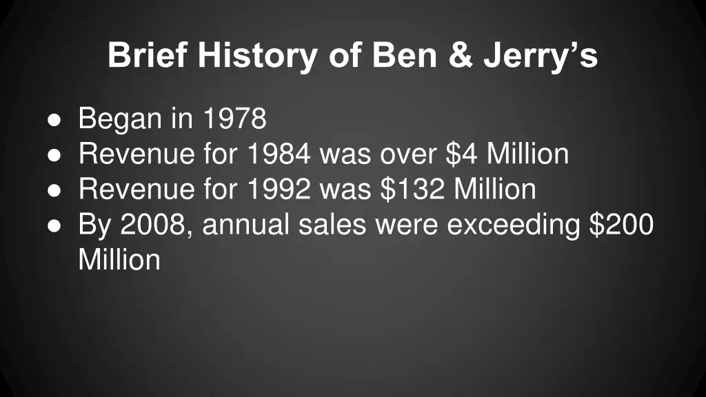 brief history of ben jerry s