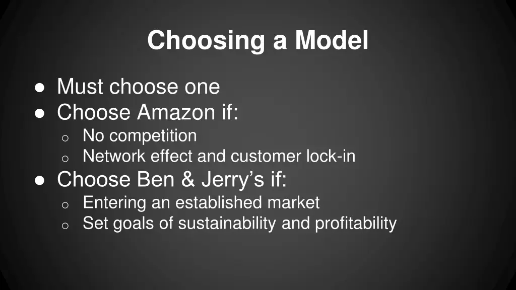 choosing a model