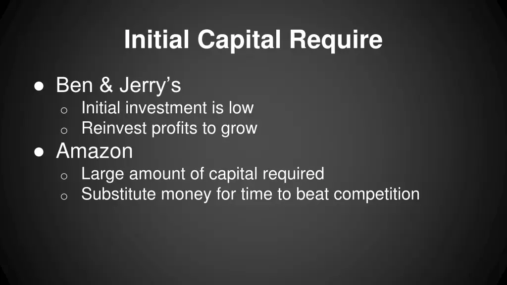 initial capital require