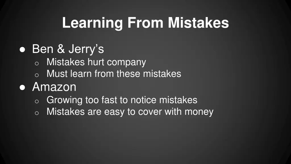 learning from mistakes