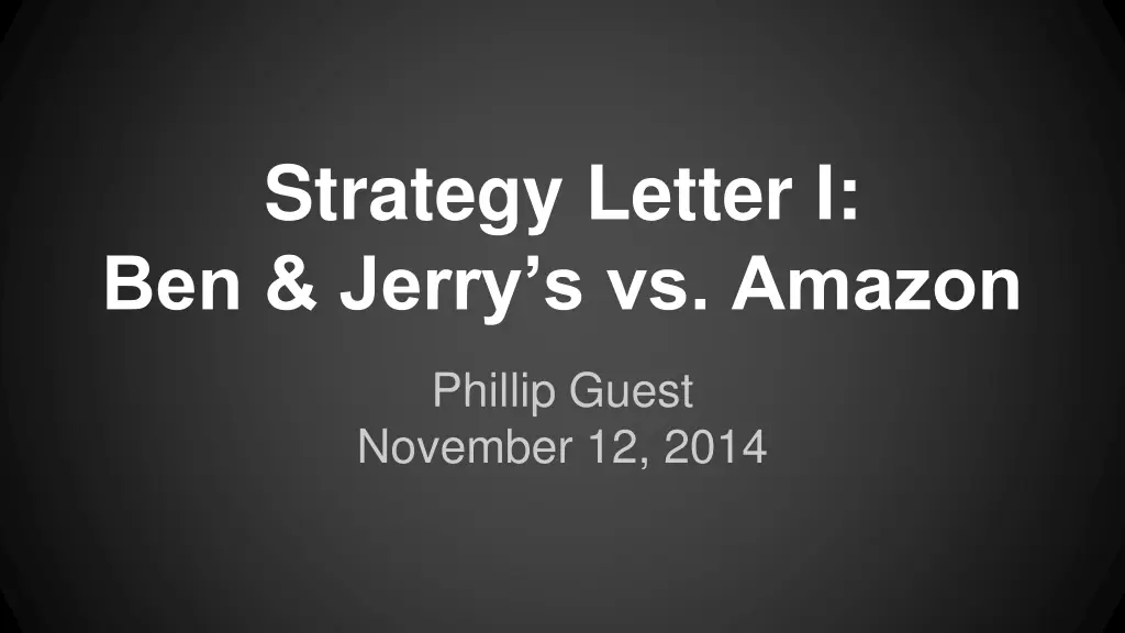 strategy letter i ben jerry s vs amazon