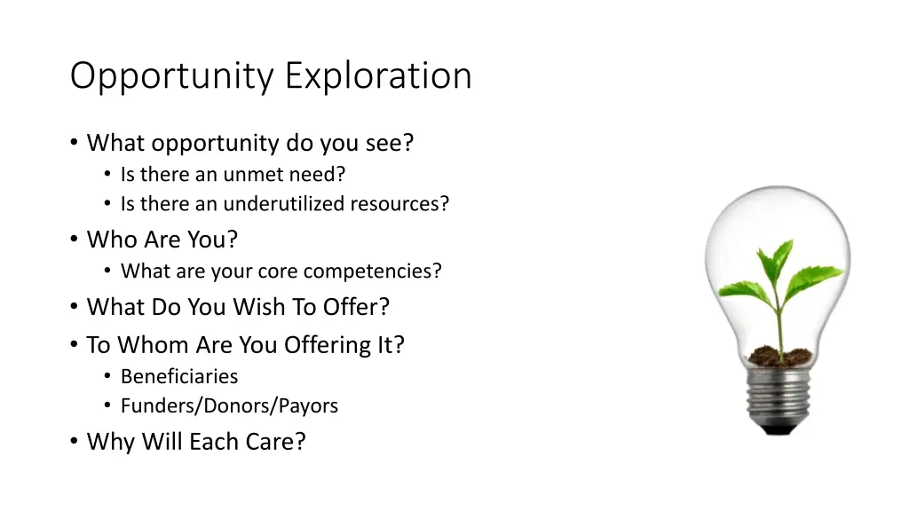 opportunity exploration