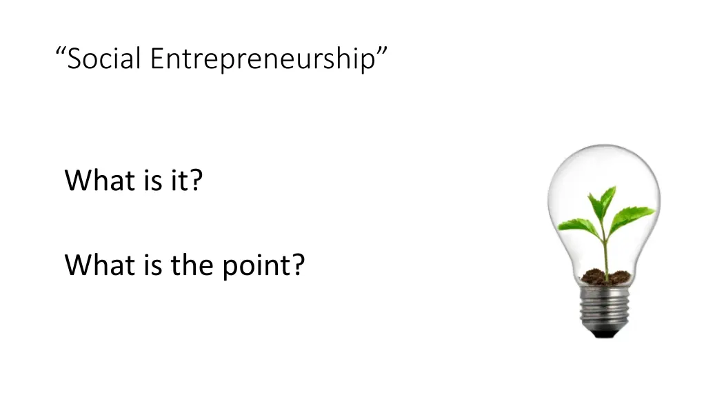 social entrepreneurship