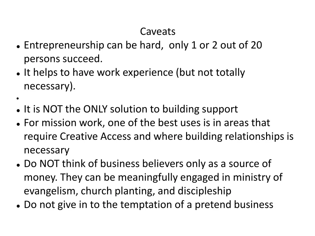 caveats