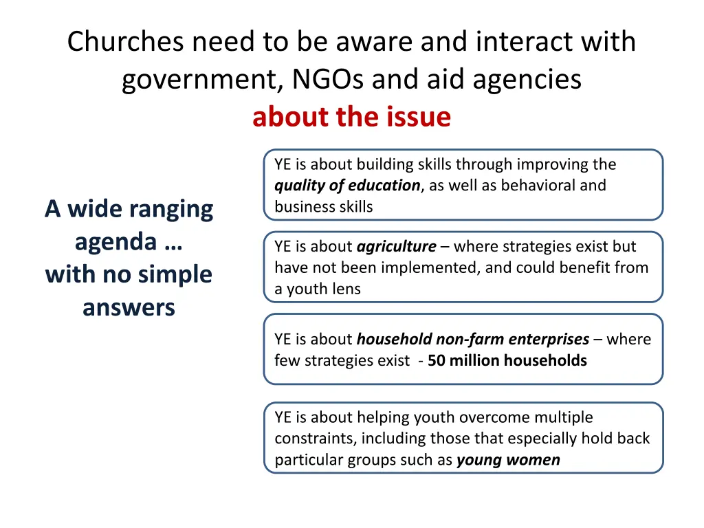 churches need to be aware and interact with