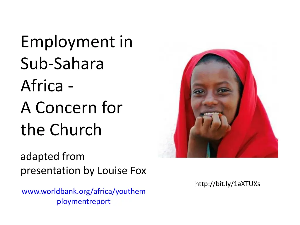 employment in sub sahara africa a concern