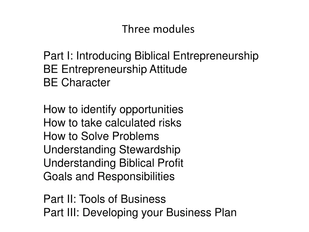 three modules