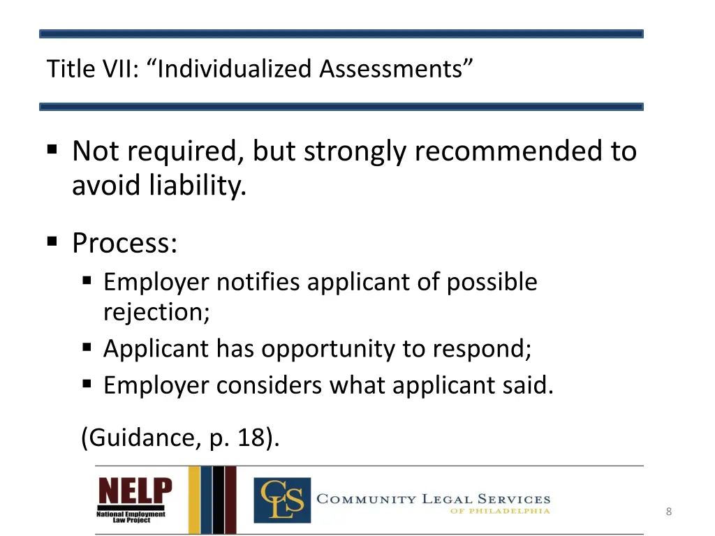 title vii individualized assessments