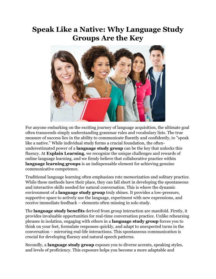 speak like a native why language study groups