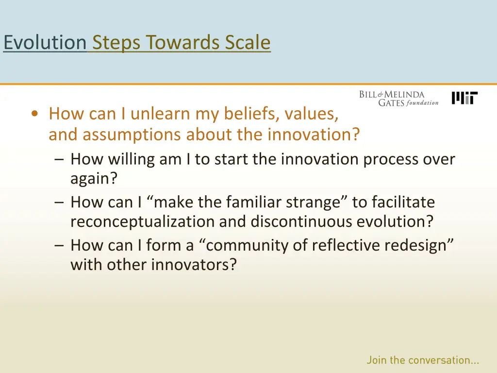 evolution steps towards scale