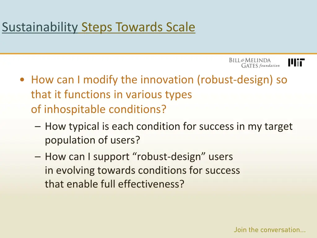 sustainability steps towards scale