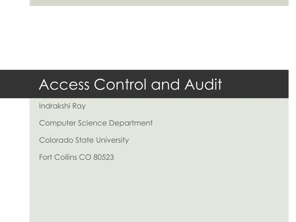 access control and audit