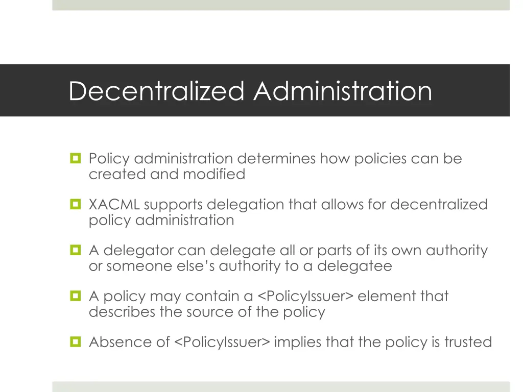 decentralized administration